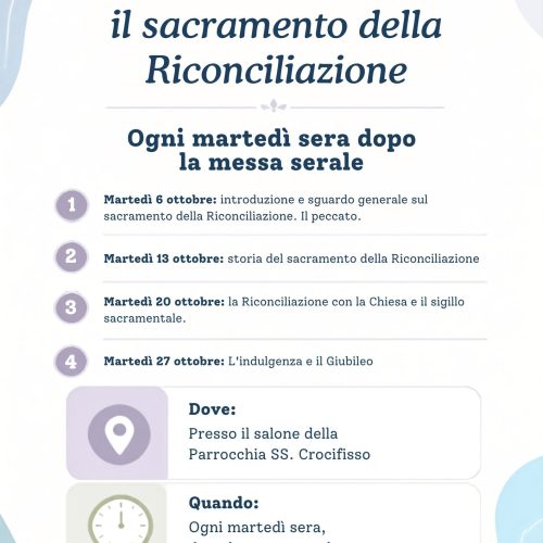 Primo corso: il sacramento della Riconciliazione