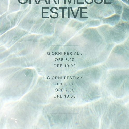 Nuovi orari messe estive