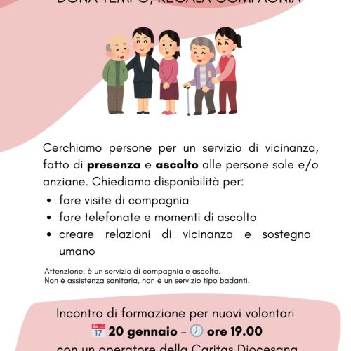 Cercasi nuovi volontari Caritas